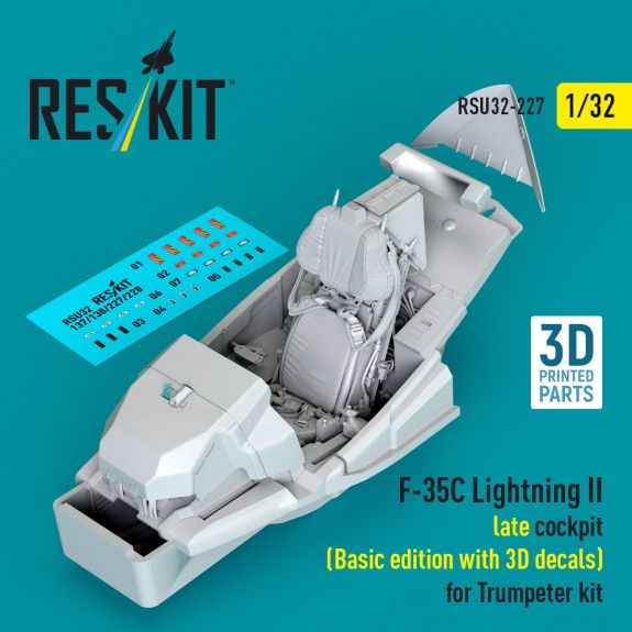 1:32 F-35C Lightning II late cockpit (Basic edition with 3D decals) for Trumpeter kit