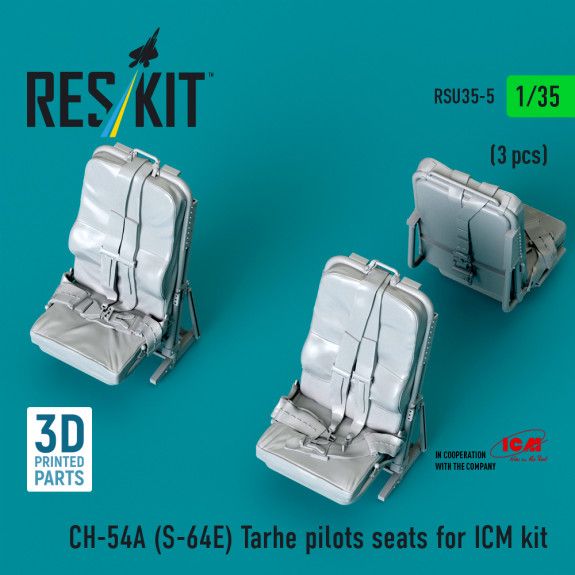 1:35 CH-54A (S-64E) Tarhe pilots seats for ICM kit (3 pcs)