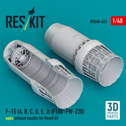 1:48 F-15 (A, B, C, D, E, J) (F100-PW-220) open exhaust nozzles for Revell kit
