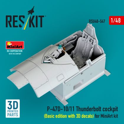 1:48 P-47D-10/11 Thunderbolt cockpit (Basic edition with 3D decals) for MiniArt kit