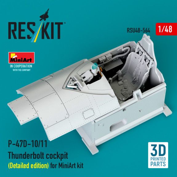 1:48 P-47D-10/11 Thunderbolt cockpit (Detailed edition) for MiniArt kit