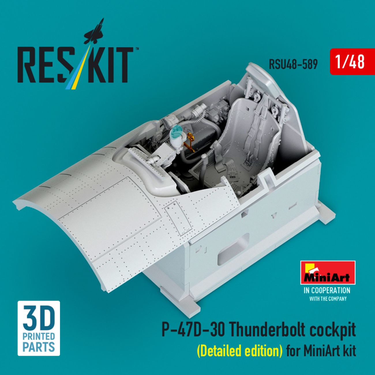 1:48 P-47D-30 Thunderbolt cockpit (Detailed edition) for MiniArt kit