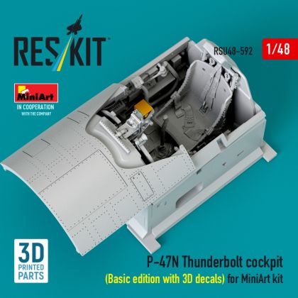 1:48 P-47N Thunderbolt cockpit (Basic edition with 3D decals) for MiniArt kit