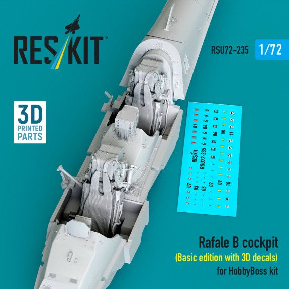 1:72 Rafale B cockpit (Basic edition with 3D decals) for HobbyBoss kit