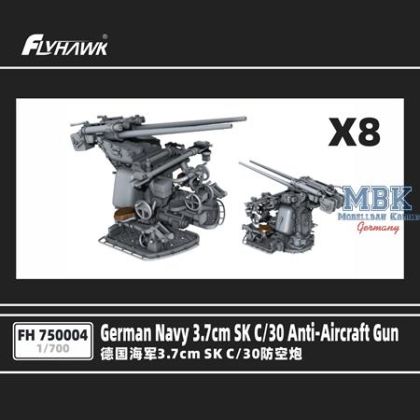 1:700 German Navy 3.7cm SK C/30 Anti-Aircraft Gun