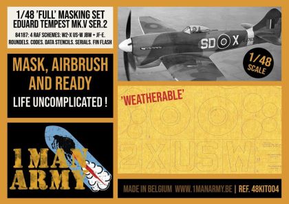 1:48 Hawker Tempest Mk.V Series 2 - Full Masking Set (for Eduard Kits)