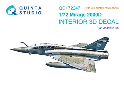 1:72 Mirage 2000 D - 3D-Printed & Coloured Interior with 3D-Printed Resin Parts (for Modelsvit Kits)
