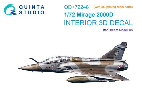 1:72 Mirage 2000 D - 3D-Printed & Coloured Interior with 3D-Printed Resin Parts (for Dream Model Kits)