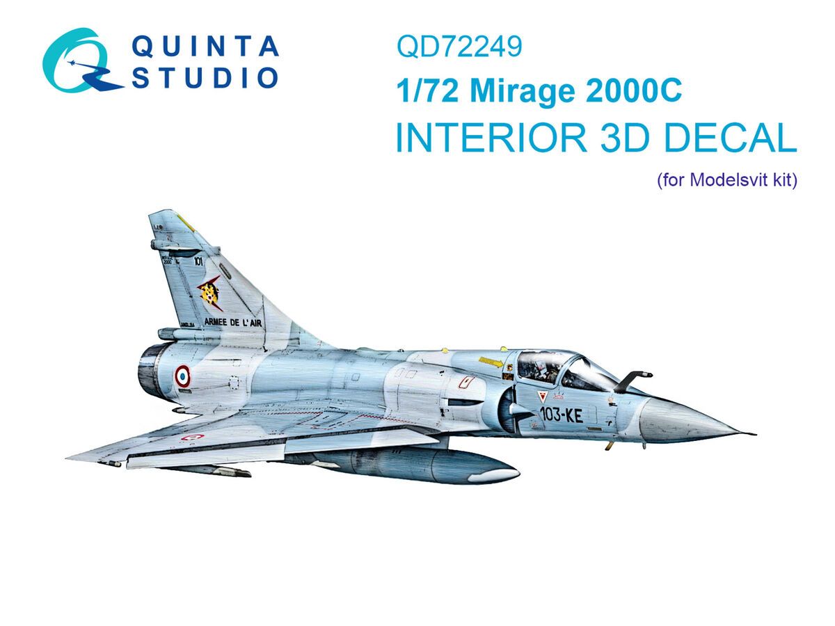 1:72 Mirage 2000 C - 3D-Printed & Coloured Interior (for Modelsvit Kits)