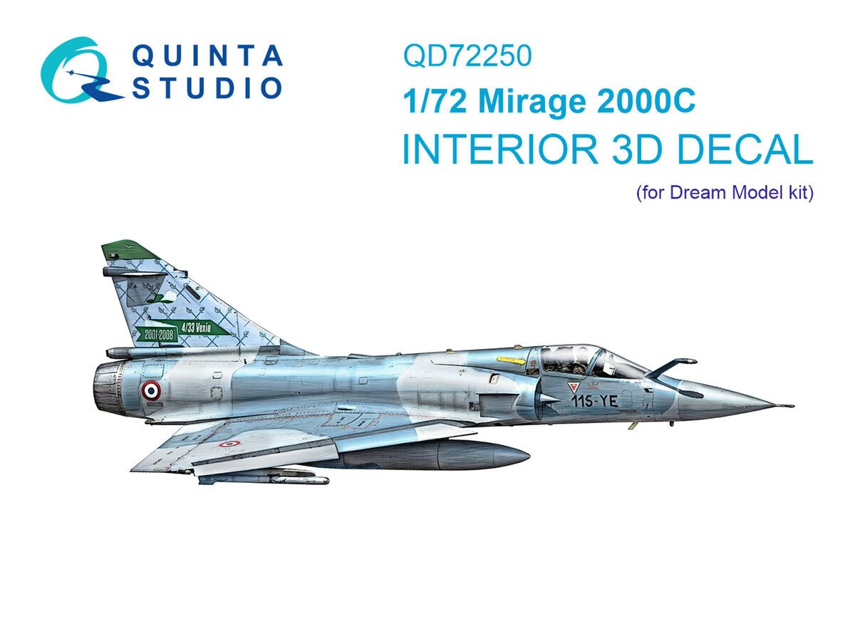 1:72 Mirage 2000 C - 3D-Printed & Coloured Interior (for Dream Model Kits)