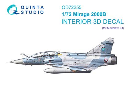 1:72 Mirage 2000 B - 3D-Printed & Coloured Interior (for Modelsvit Kits)