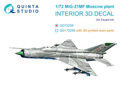 1:72 MiG-21 MF (Moscow Plant) - 3D-Printed & Coloured Interior (for Eduard Kits)