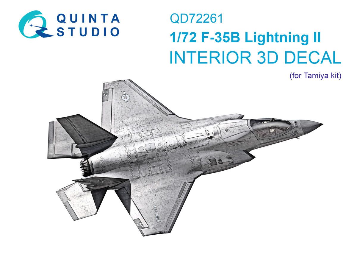 1:72 F-35 B Lightning II - 3D-Printed & Coloured Interior (for Tamiya Kits)