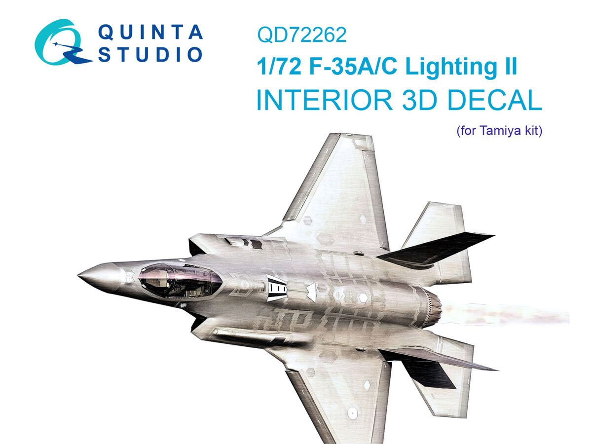 1:72 F-35 A/С Lightning II - 3D-Printed & Coloured Interior (for Tamiya Kits)
