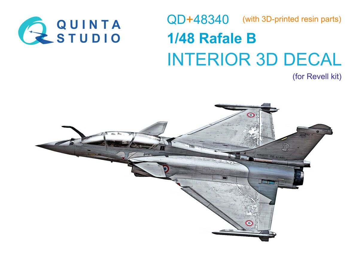 1:48 Rafale B - 3D-Printed & Coloured Interior with 3D-Printed Resin Parts (for Revell Kits)