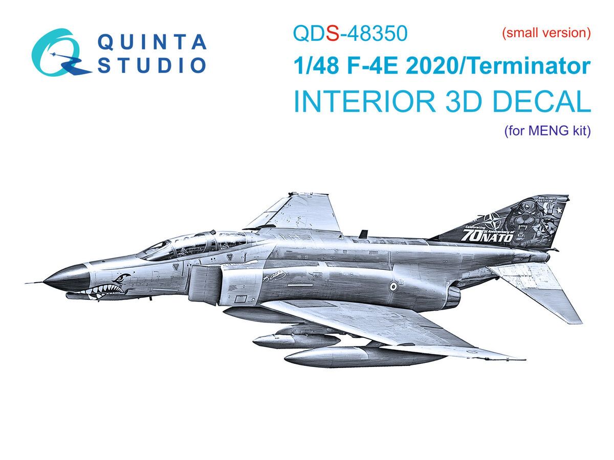 1:48 F-4 E 2020 Terminator - 3D-Printed & Coloured Interior Small Version (for Meng Kits)