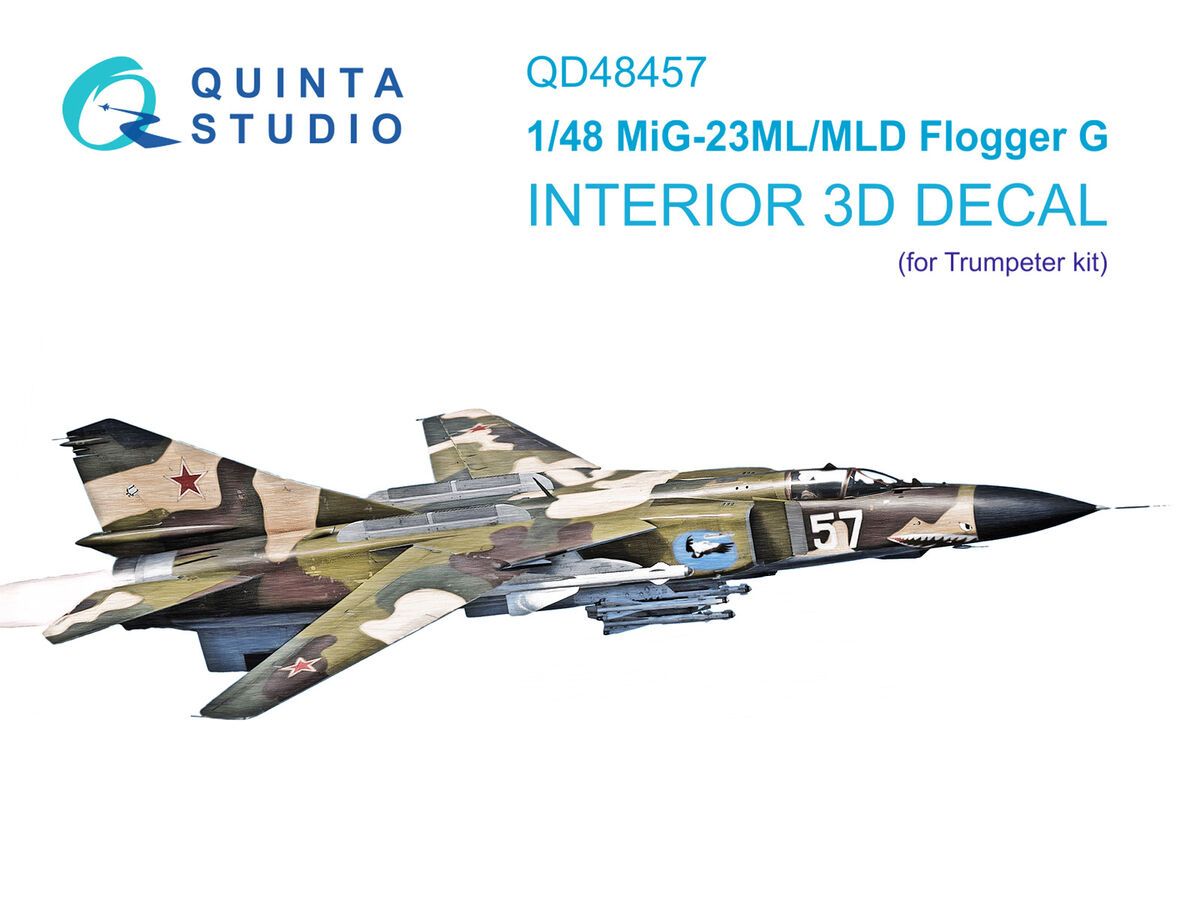1:48 MiG-23 ML / MLD - 3D-Printed & Coloured Interior (for Trumpeter Kits)