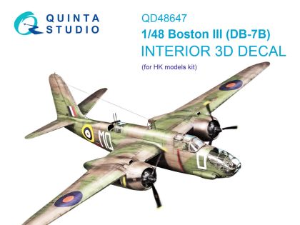 1:48 Boston III (DB-7B) - 3D-Printed & Coloured Interior (for HKM Kits)