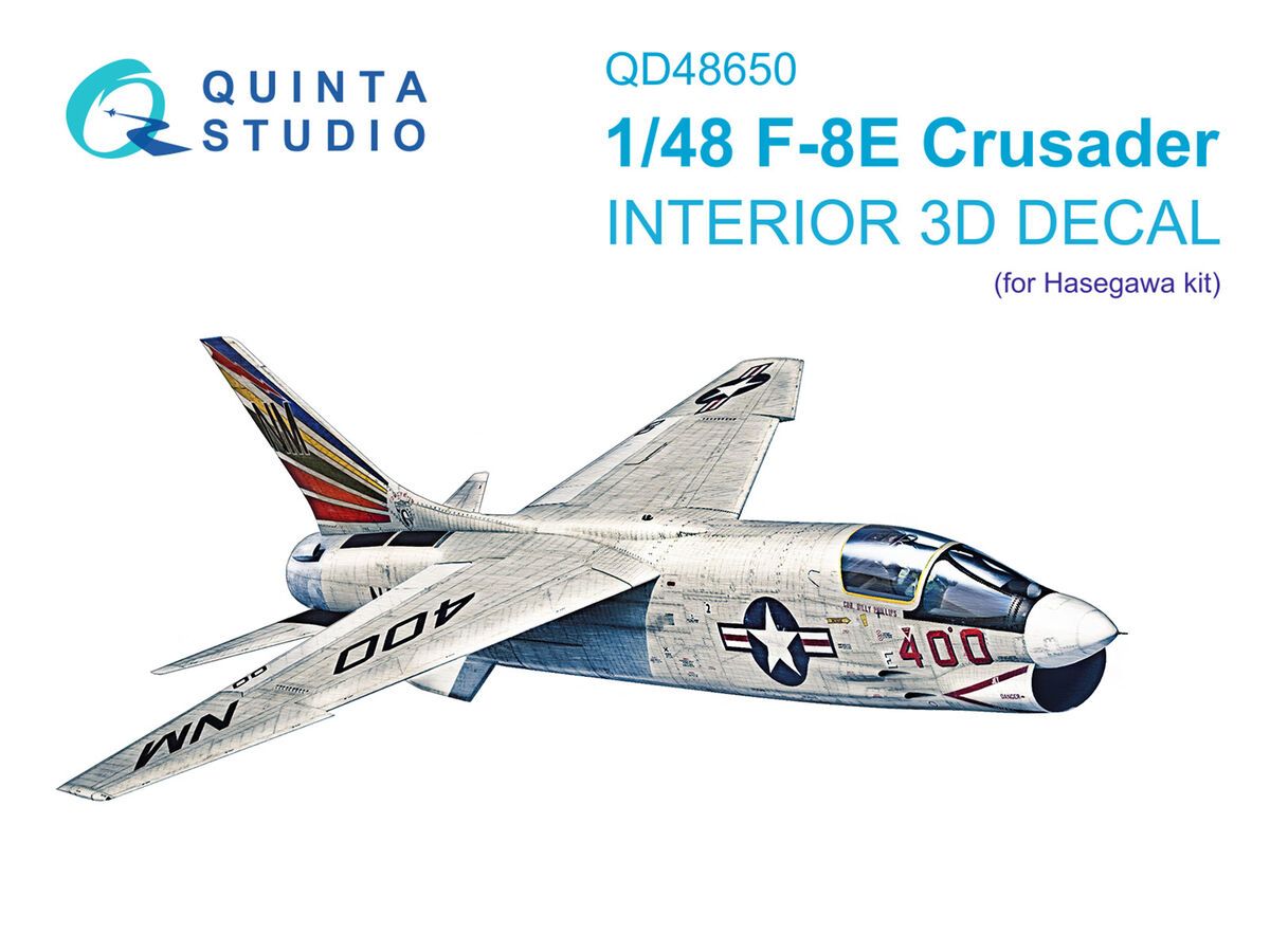 1:48 F-8 E Crusader - 3D-Printed & Coloured Interior (for Hasegawa and Hobby 2000 Kits)