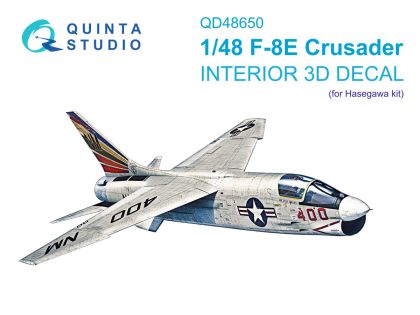 1:48 F-8 E Crusader - 3D-Printed & Coloured Interior (for Hasegawa and Hobby 2000 Kits)