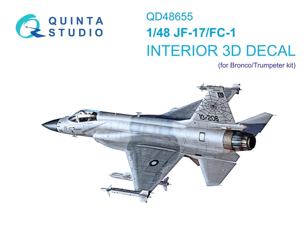 1:48 JF-17/FC-1 - 3D-Printed & Coloured Interior (for Bronco and Trumpeter) Kits)