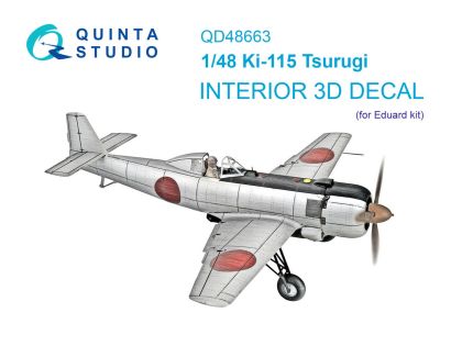 1:48 Ki-115 Tsurugi - 3D-Printed & Coloured Interior (for Eduard Kits)