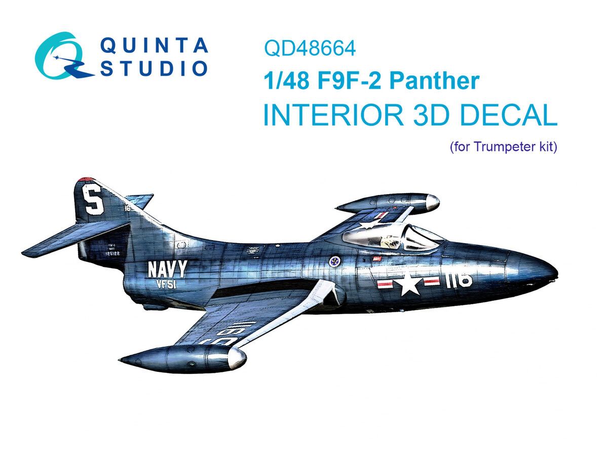 1:48 F9F-2 Panther - 3D-Printed & Coloured Interior (for Trumpeter Kits)
