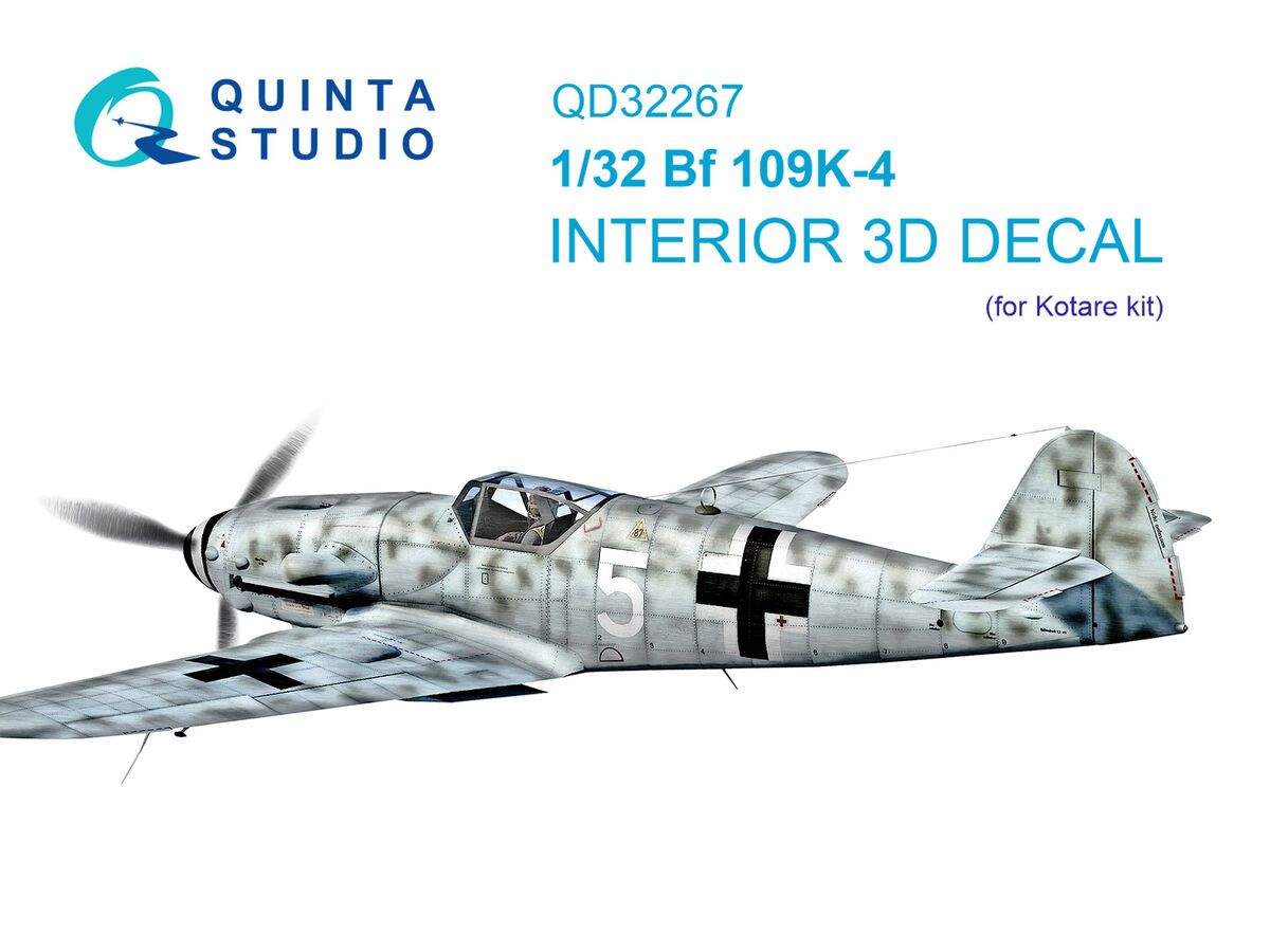 1:32 Bf-109 K-4 - 3D-Printed & Coloured Interior (for Kotare Kits)