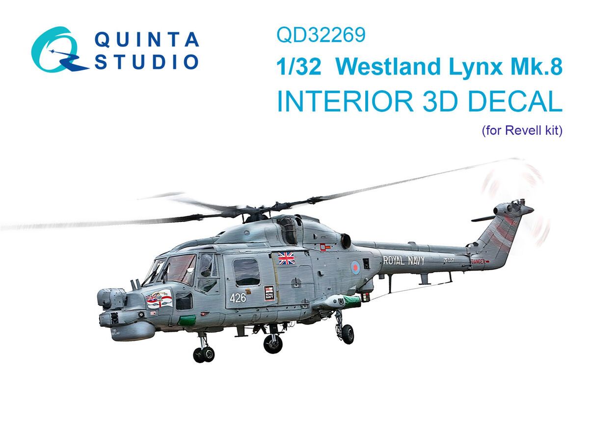 1:32 Westland Lynx Mk.8 - 3D-Printed & Coloured Interior (for Revell Kits)