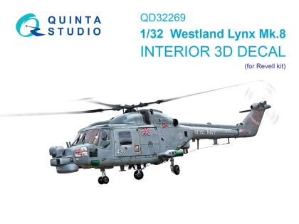 1:32 Westland Lynx Mk.8 - 3D-Printed & Coloured Interior (for Revell Kits)