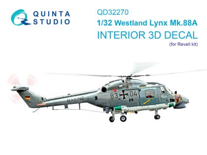 1:32 Westland Lynx Mk.88a - 3D-Printed & Coloured Interior (for Revell Kits)