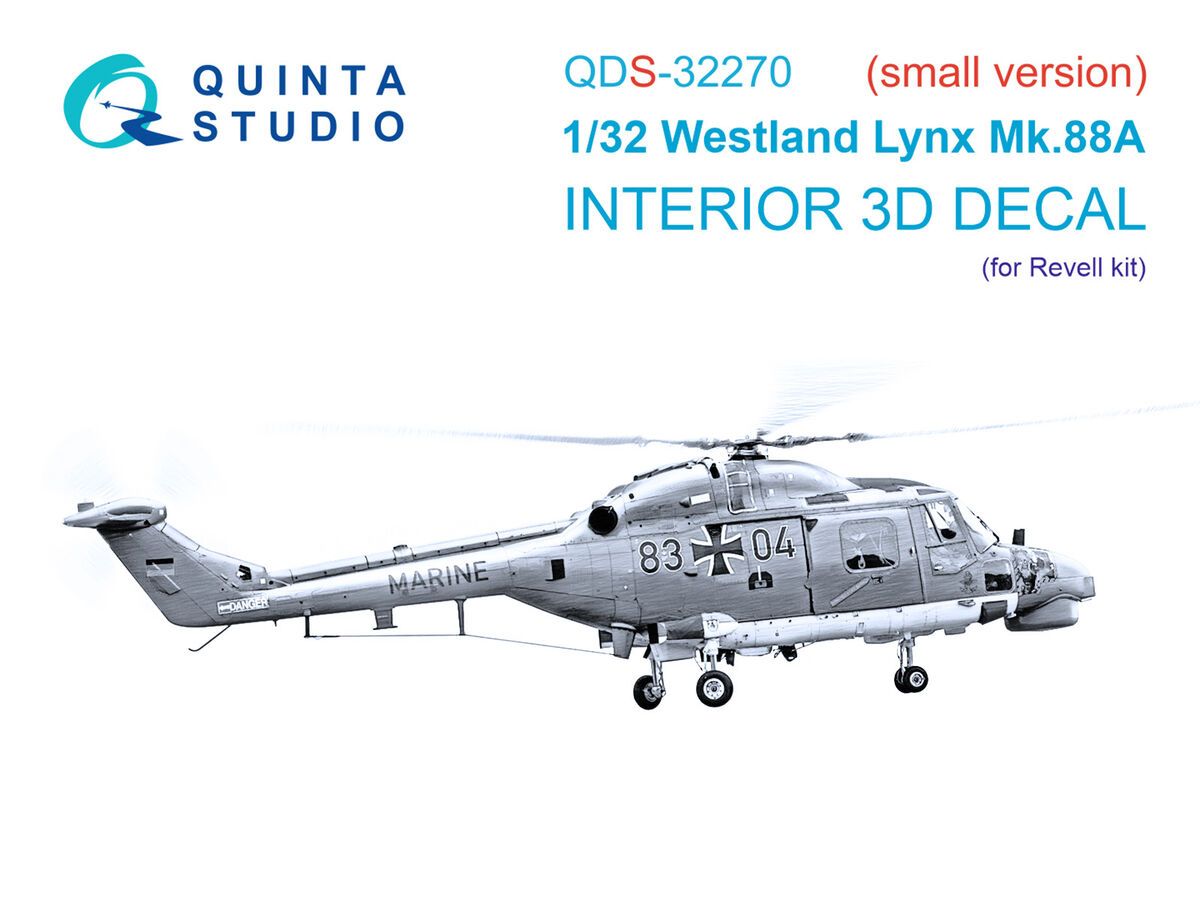 1:32 Westland Lynx Mk.88a - 3D-Printed & Coloured Interior Small Version (for Revell Kits)
