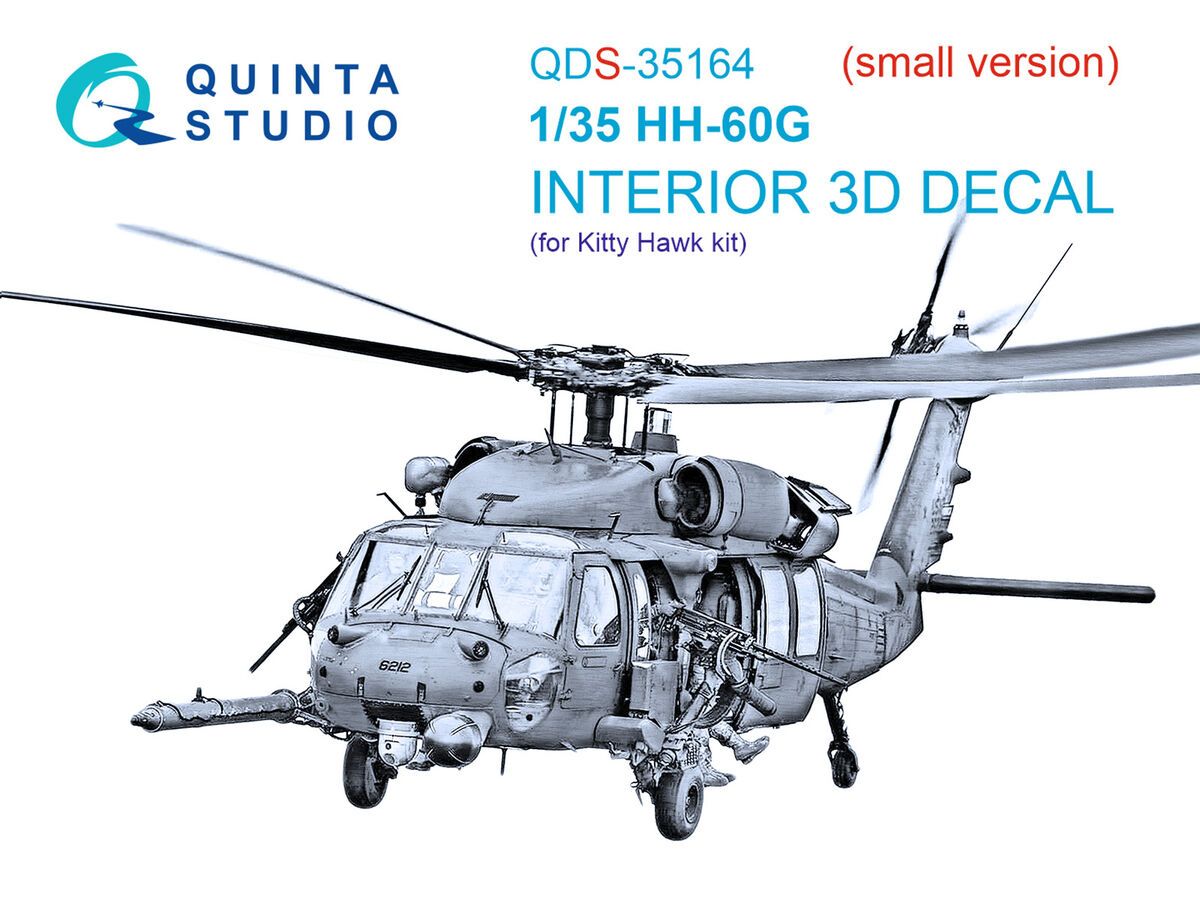 1:35 HH-60 G Pave Hawk - 3D-Printed & Coloured Interior Small Version (for Kitty Hawk Kits)