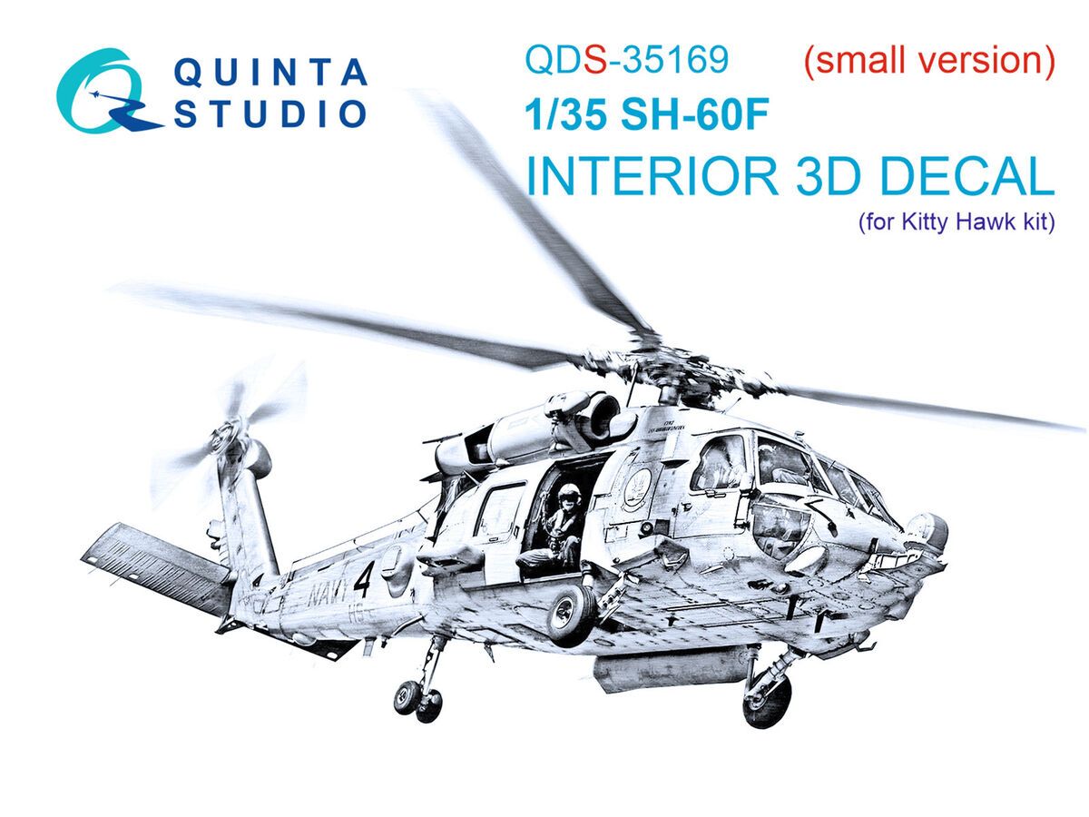 1:35 SH-60 F Seahawk - 3D-Printed & Coloured Interior Small Version (for Kitty Hawk Kits)