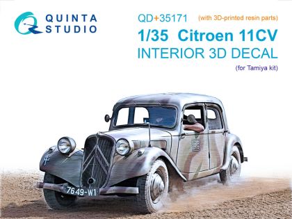 1:35 Citroen 11CV - 3D-Printed & Coloured Interior with 3D-Printed Resin Parts (for Tamiya Kits)