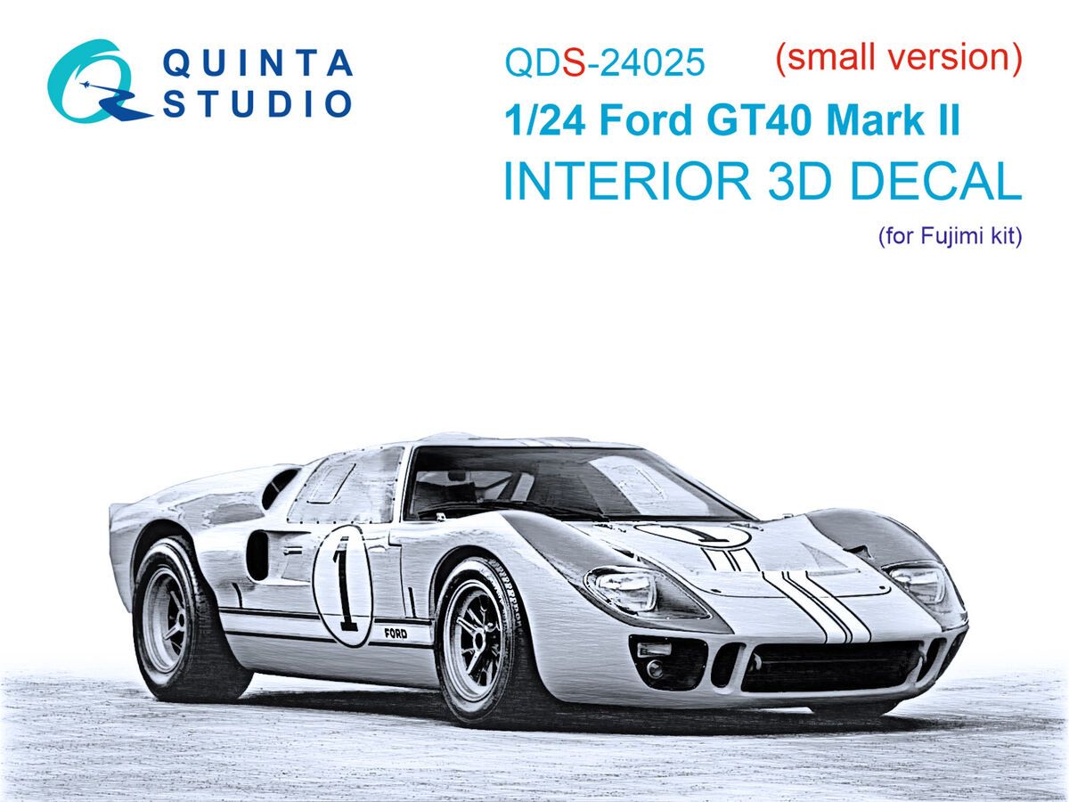 1:24 Ford GT40 Mark II - 3D-Printed & Coloured Interior Small Version (for Fujimi Kits)