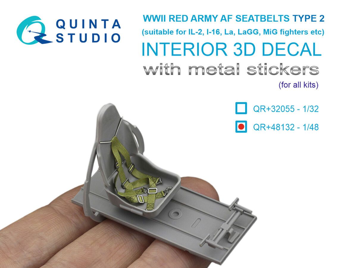 1:48 Red Army WWII Air Force Seatbelts Type 2 with Metal Buckles (for All Kits)