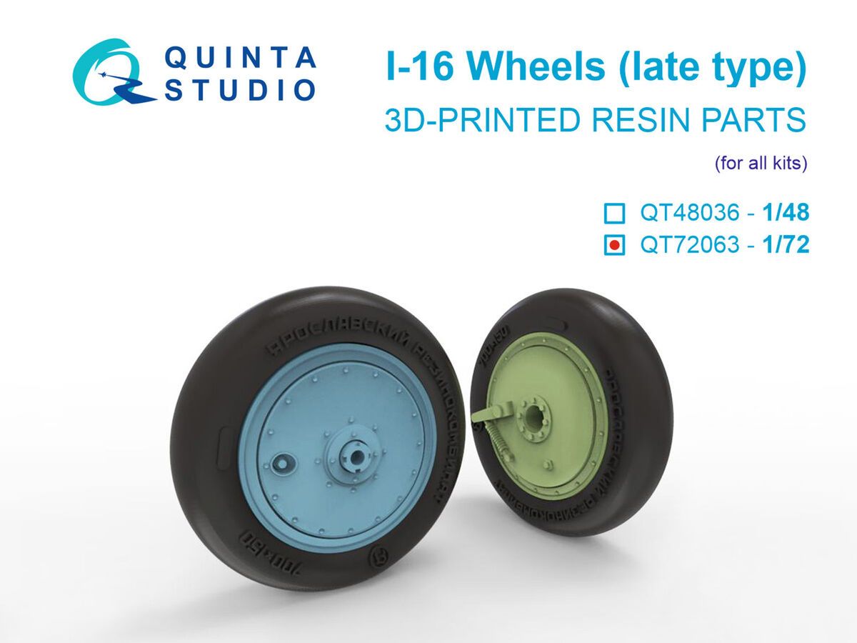 1:72 Polikarpov I-16 - Wheels Late Type (3D-Printed / for All Kits)