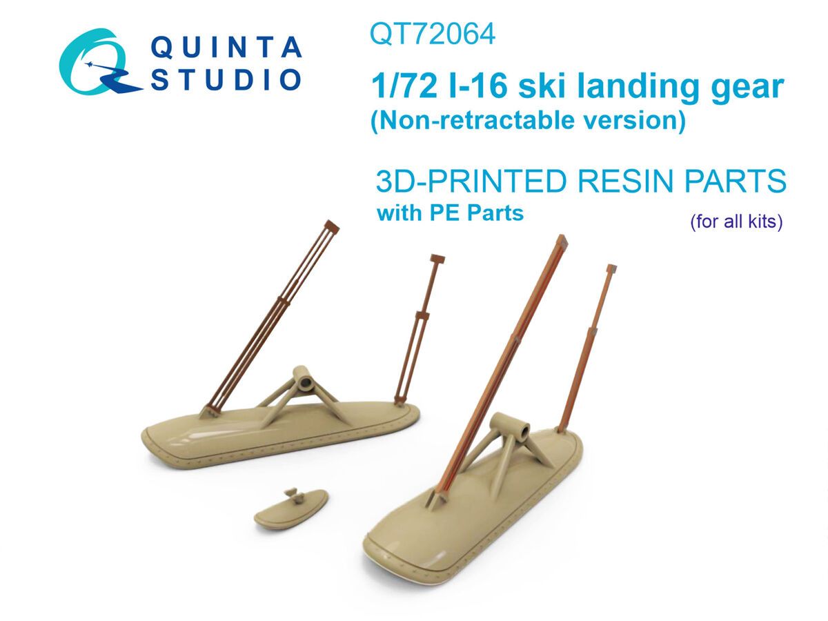 1:72 Polikarpov I-16 - Ski Landing Gear Non-Retractable Version (3D-Printed / for All Kits)