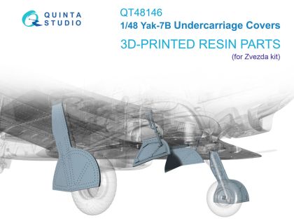 1:48 Yak-7B - Undercarriage Covers (3D-Printed / for Zvezda Kits)