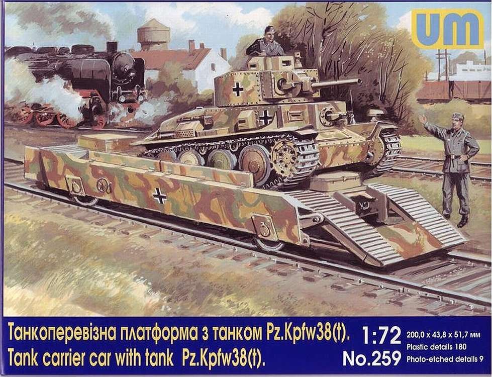1:72 Tank carrier car with tank Pz.Kpfw 38 (t)