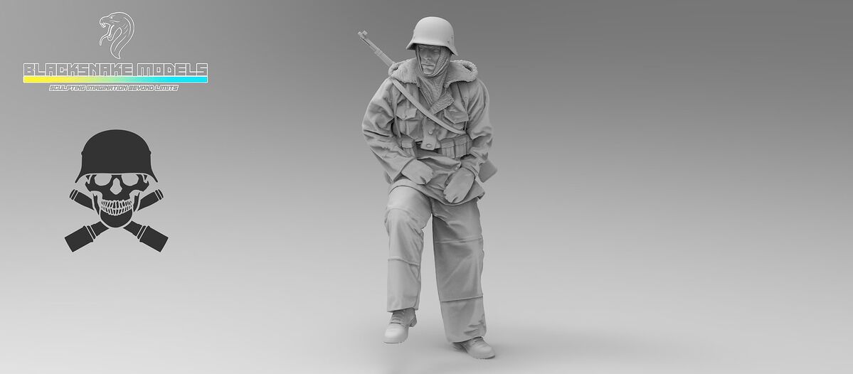 1:35 German WWII Waffen SS Totenkopf Division - Soldier No.8 (1 Figure)