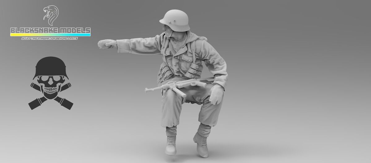 1:35 German WWII Waffen SS Totenkopf Division - Soldier No.9 (1 Figure)