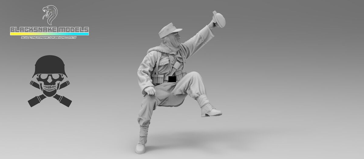 1:35 German WWII Waffen SS Totenkopf Division - Soldier No.12 (1 Figure)