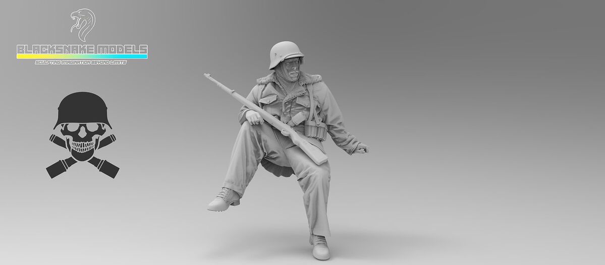 1:35 German WWII Waffen SS Totenkopf Division - Soldier No.13 (1 Figure)