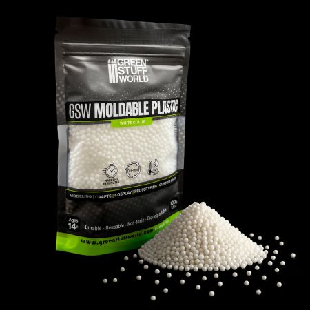 Moldable thermoplastic beads - White 100g