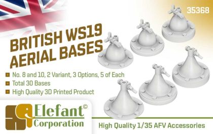 1:35 British WS19 aerial bases. No. 8 and 10, 2 variant, 3 options, 5 psc. each, total 30 bases