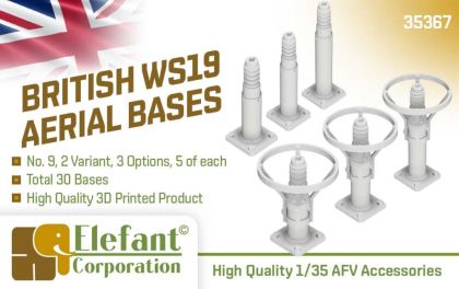 1:35 British WS19 aerial bases. No. 9, 2 variant, 3 options, 5 psc. each, total 30 bases