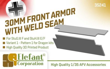 1:35 30mm front armor with weld seam for Stug.III F and StuH.III E/F, variant 1, pattern 1, Dragon kits