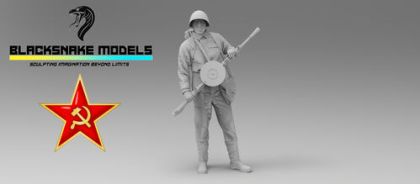 1:35 Red Army WWII Machine Gunner (1 Figure)